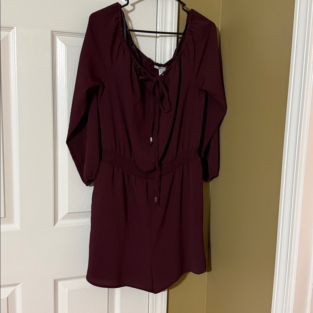 ** LAST CHANCE ** SUPER cute maroon BAR III romper XL